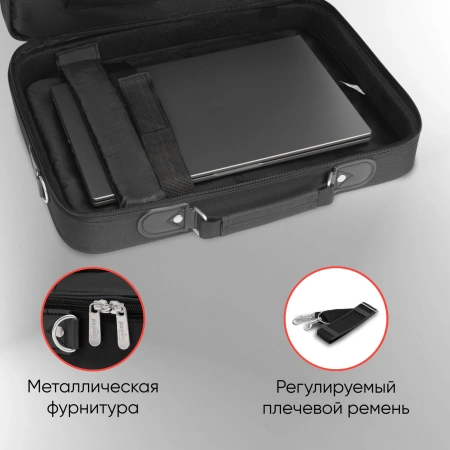 Сумка для ноутбука 15.6" PC Pet 600D черный/красный синтетика (PCP-A3015BK)