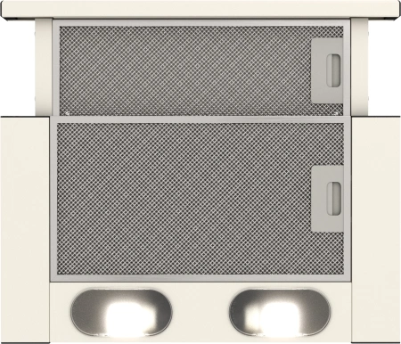 Вытяжка встраиваемая Elikor Интегра 60П-400-В2Л УХЛ 4.2 топленое молоко управление: кулисные переключатели (1 мотор)