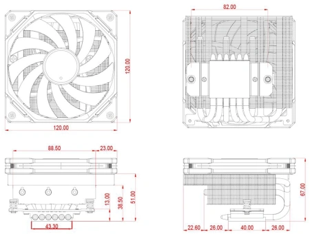 Устройство охлаждения(кулер) ID-Cooling IS-67-XT Wh Soc-AM5/AM4/1151/1200/1700 4-pin 16-35dB Al+Cu 1