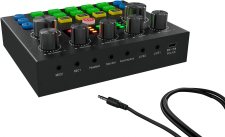 Микрофон проводной Оклик SM-600G 2.5м черный