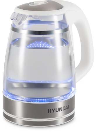Чайник Hyundai HYK-G3506 1.7л. 2200Вт белый/серебристый (стекло)
