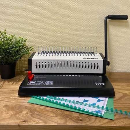 Переплетчик Office Kit B2116 A4/перф.13л.сшив/макс.450л./пластик.пруж. (4.5-45мм)