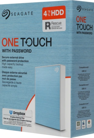 Жесткий диск Seagate USB 3.0 4TB STKZ4000402 One Touch 2.5" голубой