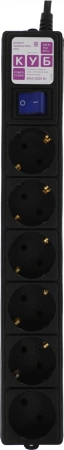 Сетевой фильтр Powercube SPG6-B-3M 3м (6 розеток) черный (коробка)
