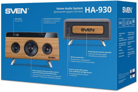 Колонка порт. Sven АС HA-930 дерево/черный 30W 1.0 BT/3.5Jack/USB 2200mAh