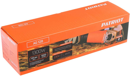 Углошлифовальная машина Patriot AG 128 1300Вт 11000об/мин рез.шпин.:M14 d=125мм (110301128)