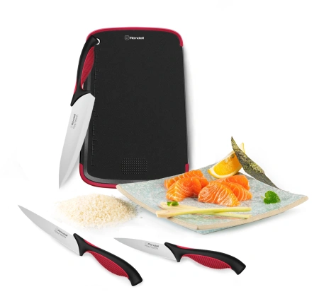 Набор ножей кухон. Rondell RD-1891 компл.:4предм. разд.дос. черный/бордовый блистер