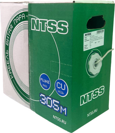 Кабель информ. NTSS (NTSS-IN-UTP4-5Е-PVC-GY) кат.5E U/UTP 4X2X24AWG PVC внутр. 305м серый