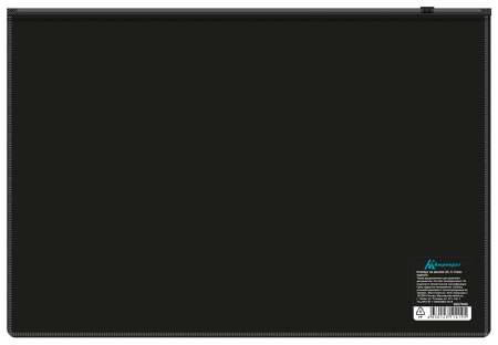Папка на молнии ZIP Бюрократ -BPM4A2BLCK A4+ полипропилен 0.15мм черный цвет молнии черный