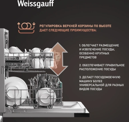 Посудомоечная машина встраив. Weissgauff BDW 4026 узкая