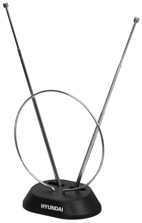 Антенна телевизионная Hyundai H-TAI100 3дБ пассивная черный каб.:1.35м