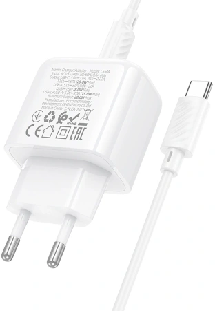 Сетевое зар./устр. Hoco CS54A Surplu 20W 3A (PD+QC) USB-A/Type-C универсальное белый (31532)