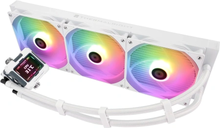 Система водяного охлаждения Thermalright Frozen Warframe 420 ARGB Soc-AM5/AM4/1200/1700/1851 белый 4-pin 29.8dB Al LCD Ret (F-WFRAME-420-WH-ARGB)