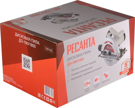 Циркулярная пила (дисковая) Ресанта ДП-190/1800 1800Вт (ручная)
