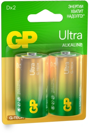 Батарея GP Ultra Alkaline 13AUA21-2CRSBC2 D (2шт) блистер