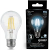 Лампа филам. Gauss Filament A60 6Вт цок.:E27 груша 220B св.свеч.бел.нейт. (упак.:10шт) (102802206)