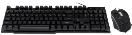 Клавиатура + мышь Оклик 400GMK клав:черный мышь:черный USB LED (1546779)