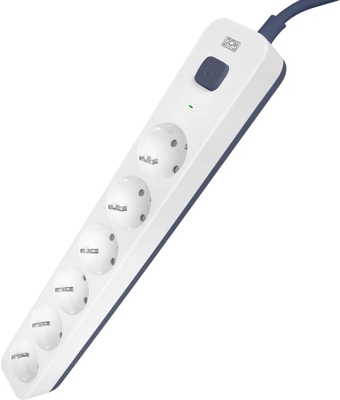 Сетевой фильтр Powercom SP-06W 1.8М 1.8м (6 розеток) белый/серый (коробка)