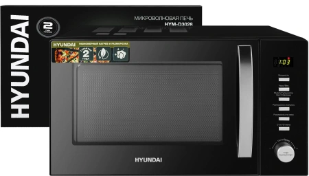 Микроволновая Печь Hyundai HYM-D3028 23л. 900Вт черный/серебристый