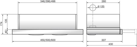 Вытяжка встраиваемая Elikor Интегра 50П-400-В2Л кремовый управление: кнопочное (1 мотор)