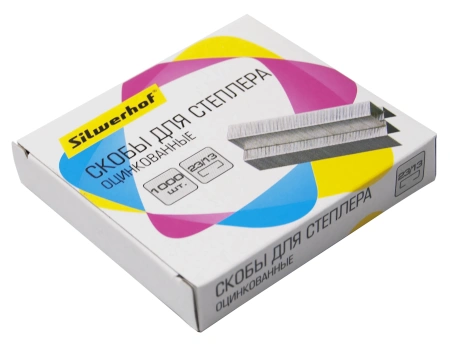 Скобы для степлера 23/13 Silwerhof оцинкованные кор.карт. (упак.:1000шт.)