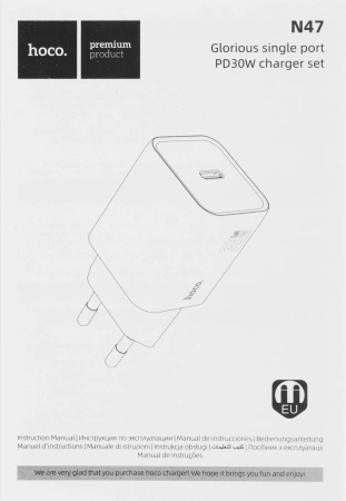 Сетевое зар./устр. Hoco N47 Glorious 30W 3A (PD) USB Type-C универсальное белый (PD30W 35363)