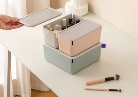 Короб для хранения Deli XDM10green 1отд. 212x105x93.5мм зеленый/серый пластик