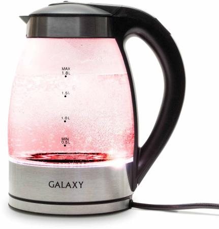 Чайник Galaxy Line GL 0556 1.8л. 2200Вт нержавеющая сталь/черный (стекло/металл/пластик)