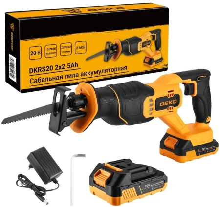 Сабельная пила Deko DKRS20 20Вт аккум. 2800ход/мин (085-1129)