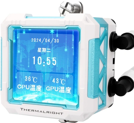 Система водяного охлаждения Thermalright Frozen Warframe PRO 360 ARGB Soc-AM5/AM4/1200/1700/1851 белый 4-pin 29.8dB Al LCD Ret (F-WFRAME-PRO-360-WH-ARGB)