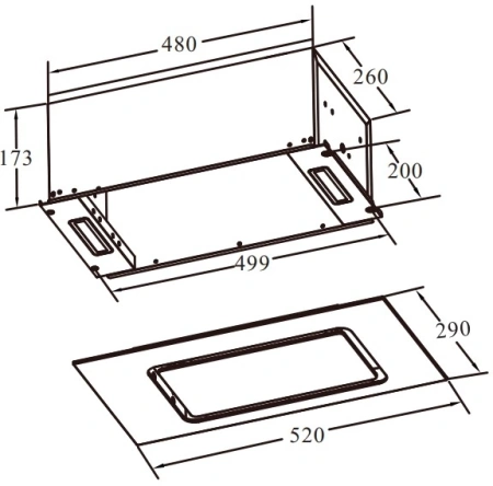 Вытяжка встраиваемая Weissgauff Intense 600 Touch черный/стекло черное управление: сенсорное (1 мотор)