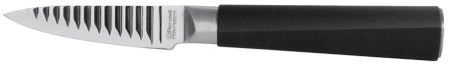 Нож кухонный Rondell Flamberg RD-684 стальной универсальный для овощей лезв.90мм рифленый край черный блистер