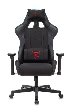 Кресло игровое Zombie Thunder 1 черный/карбон ткань/эко.кожа с подголов. крестов. пластик