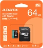 Флеш карта microSDXC 64Gb Class10 A-Data AUSDX64GUI3V30SA2-RA1 Premier Pro + adapter