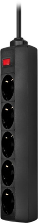 Сетевой фильтр Defender ES 5м (5 розеток) черный (коробка)
