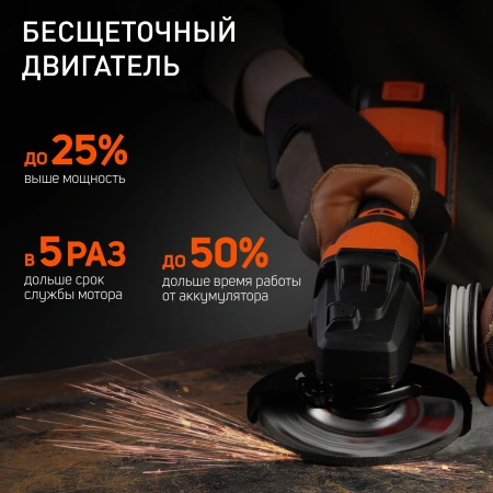 Углошлифовальная машина Patriot AG 125 Li UES 10000об/мин рез.шпин.:M22.2 d=125мм