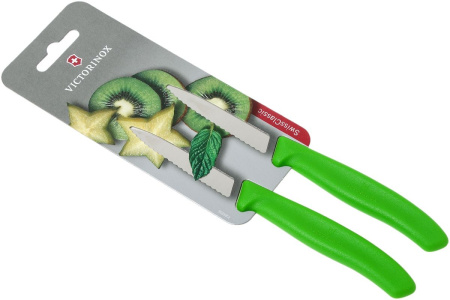 Набор ножей кухон. Victorinox Swiss Classic (6.7636.L114B) компл.:2шт салатовый блистер