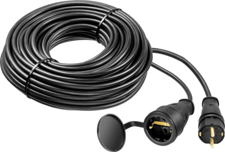 Удлинитель силовой Зубр 55017-10 3x2.5кв.мм 1розет. 10м КГ 20A без катушки черный