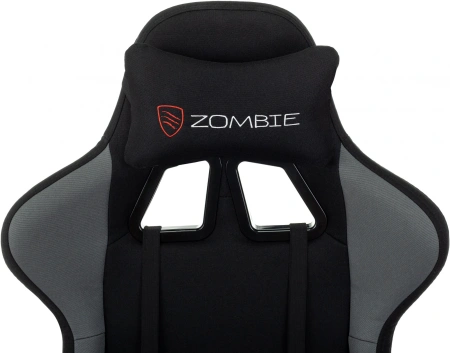 Кресло игровое Zombie Weaver черный/серый с подголов. крестов. пластик подст.для ног пластик черный
