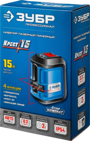 Нивелир лазерн. Зубр КРЕСТ-15 цв.луч. красный (34902_Z01)