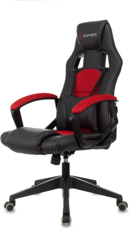 Кресло игровое Zombie Arena черный/красный эко.кожа/ткань крестов. пластик