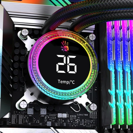 Система водяного охлаждения Bloody BD-LC360ARGB2 ARGB Soc-AM5/AM4/1200/1700/1851 черный 4-pin 22-35dB Al+Cu LCD 300W 1450gr Ret (BD-LC360ARGB2-BK)