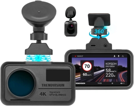 Видеорегистратор TrendVision TDR-725 Real 4K 2CH черный 8Mpix 2160x3840 2160p 170гр. GPS NT96670