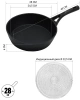 Сковорода Polaris Pro collection 28FP круглая 28см покрытие: Diamant-3X Pro ручка несъемная (без крышки) черный (016233)
