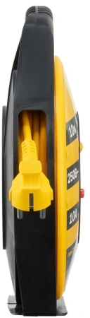 Удлинитель силовой IEK Industrial (WKP14-10-04-10) 3x1.0кв.мм 4розет. 10м ПВС 10A катушка желтый