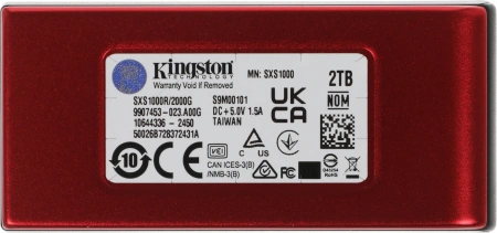 Накопитель SSD Kingston USB-C 2TB SXS1000R/2000G XS1000 1.8" красный