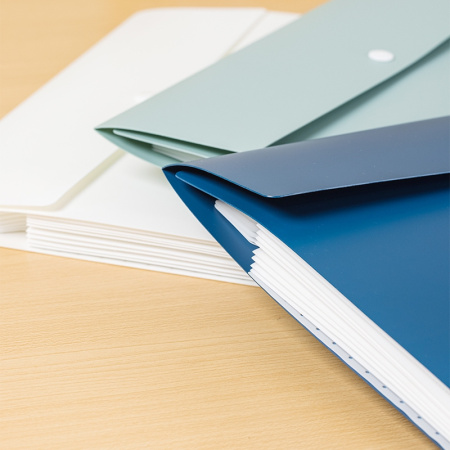 Папка-портфель Deli EF606 на кнопке 8 отдел. A4 пластик ассорти