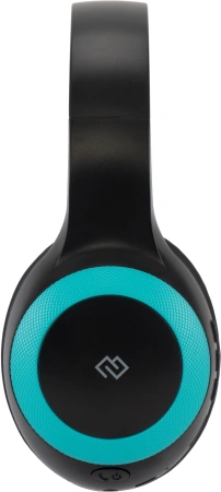Гарнитура накладные Digma BT-15 черный/голубой беспроводные bluetooth оголовье (BT-15BLB)