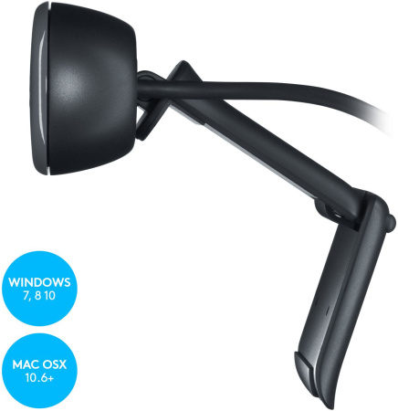 Камера Web Logitech HD Webcam C270 черный 0.9Mpix (1280x720) USB2.0 с микрофоном (960-000999)