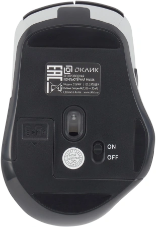 Мышь Оклик 516MW черный/серебристый оптическая (1600dpi) silent беспроводная BT/Radio USB для ноутбу